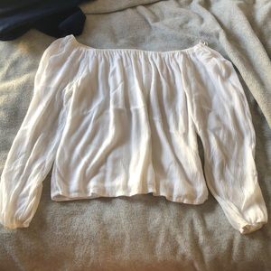 off the shoulder white shirt